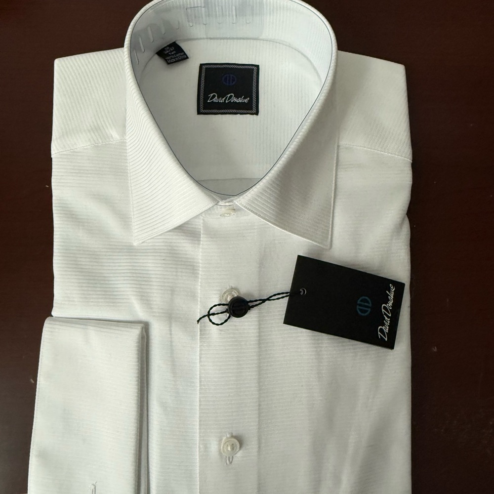 David Donahue Classic White Dress Shirt